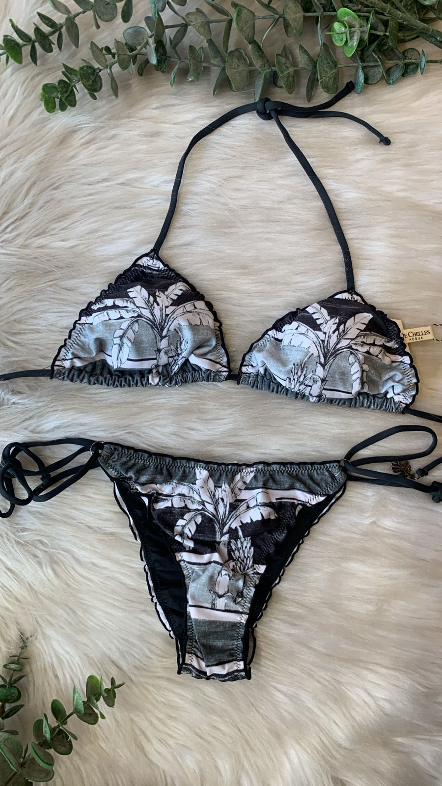 BIQUÍNI Dechelles TROPICAL P&B | Elegância Atemporal