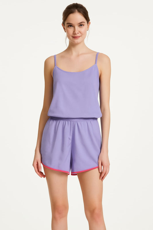 Babydoll LUA LUA Lilás Tecido Leve com Alças Finas Reguláveis