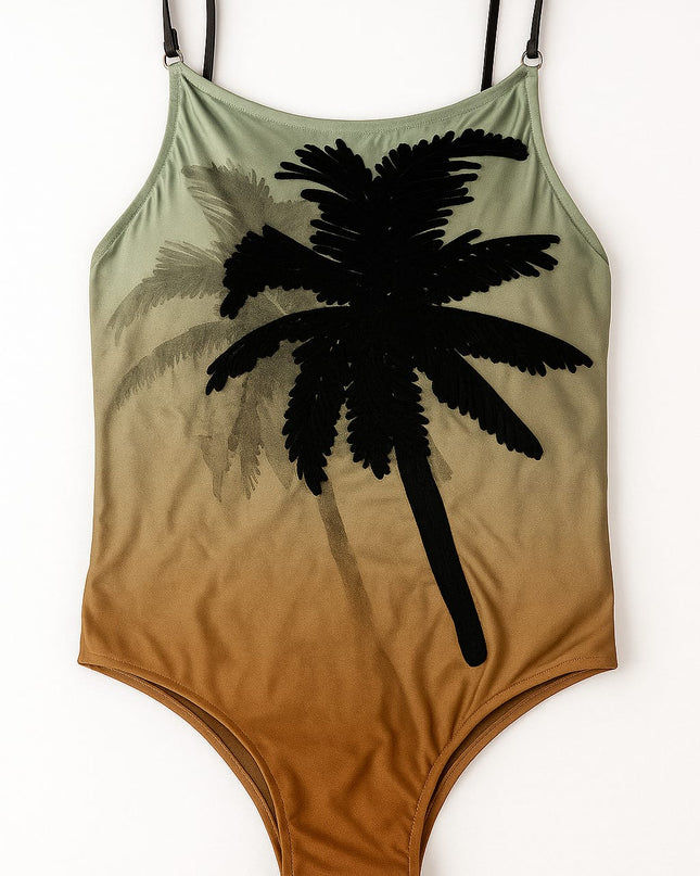 Maiô DECHELLES Coqueiro Degradê | Tropical & Sofisticado Com Toque De Veludo