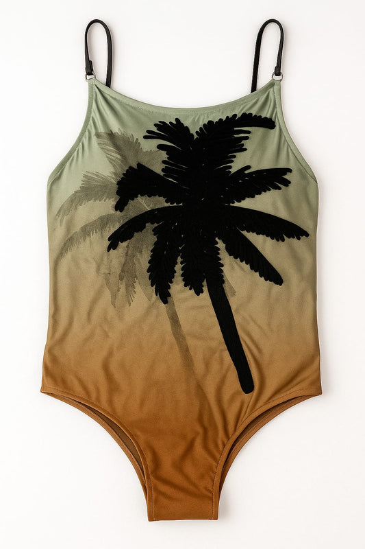 MAIÔ DECHELLES COQUEIRO DEGRADÊ | Tropical & Sofisticado com Toque de Veludo