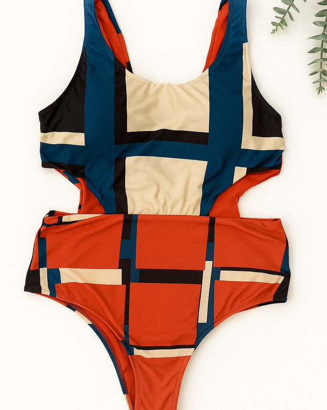 Maiô DECHELLES Geométrico | Sofisticação & Estilo Contemporâneo