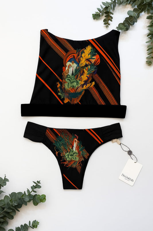 BIQUÍNI DECHELLES LISTRAS BOTÂNICAS | Sofisticação & Exclusividade na Moda Praia