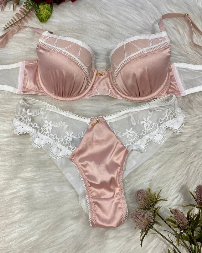 Lingerie BELLES | Elegância Acetinada & Delicadeza Bordada