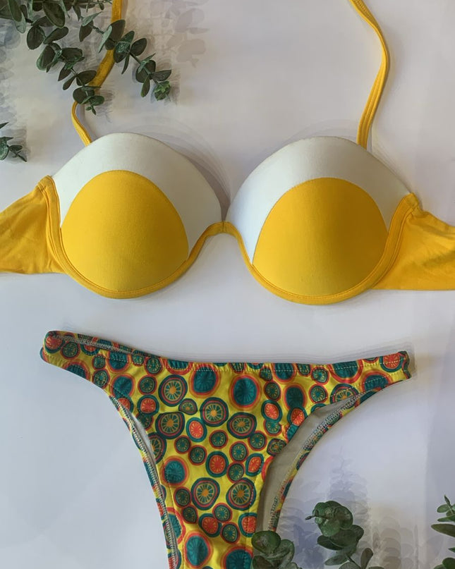 Biquíni FILÓ MAIS VOCÊ Amarelo Geométrico | Moderno & Cheio De Personalidade