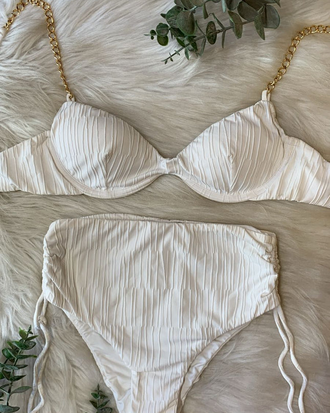 BIQUÍNI BELLES CANELADO BRANCO | Elegância Atemporal & Sofisticação