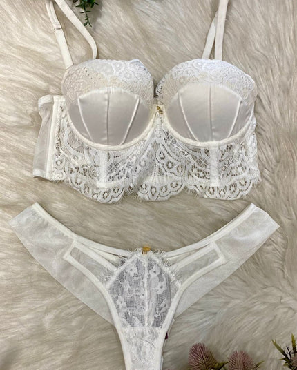 CONJUNTO DE LINGERIE Belles BRANCO | Clássico & Sofisticado