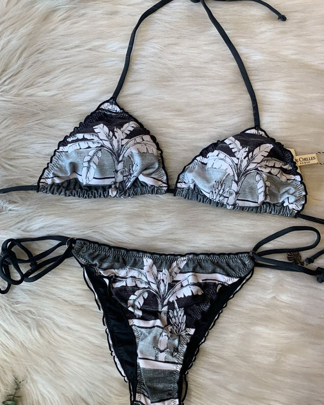 BIQUÍNI Dechelles TROPICAL P&B | Elegância Atemporal