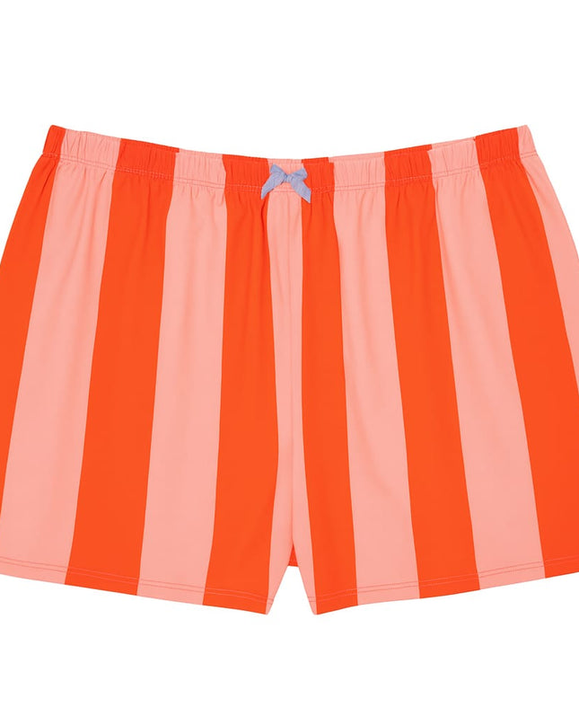 Babydoll LUA LUA Ciao Bella Cetim Vermelho Listrado Blusa E Short