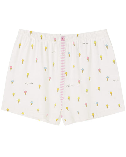 Babydoll LUA LUA Gelato Estampa De Sorvetes Off-White Blusa E Short