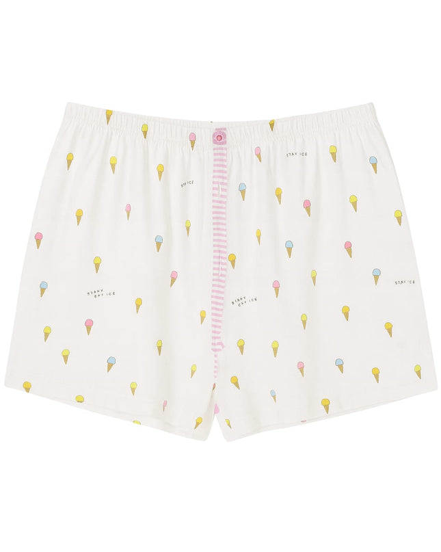 Babydoll LUA LUA Gelato Estampa De Sorvetes Off-White Blusa E Short