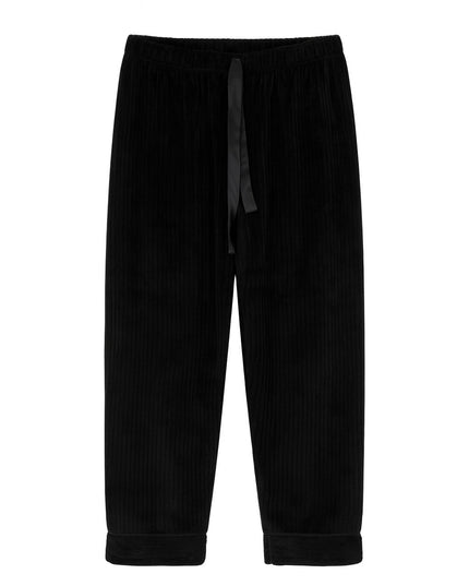 Pijama Feminino 2 Peças Preto Americano Aberto Manga Longa Tam P,g LUA LUA