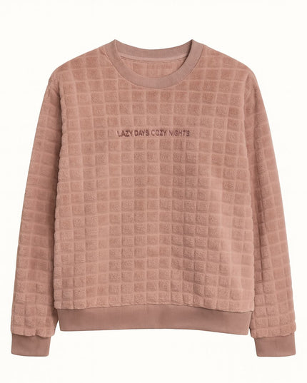 Pijama Feminino 2 Peças Rose Claro Fleece Cozy Tam G LUA LUA