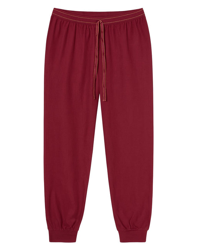 Pijama Feminino 2 Peças Vinho Manga Longa Com Bolsos E Calça Reta Tam M LUA LUA