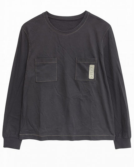 Pijama Feminino 2 Peças Cinza Manga Longa Com Bolsos E Calça Reta Tam M LUA LUA