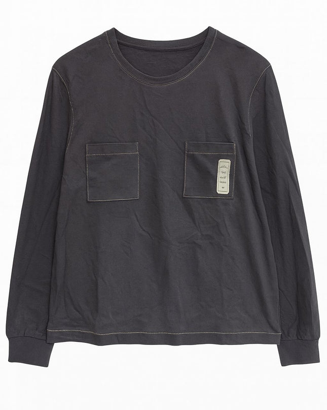 Pijama Feminino 2 Peças Cinza Manga Longa Com Bolsos E Calça Reta Tam M LUA LUA