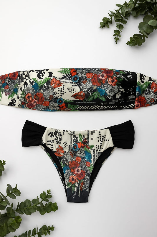 BIQUÍNI DECHELLES FLORAL ARTÍSTICO | Elegância & Personalidade na Moda Praia