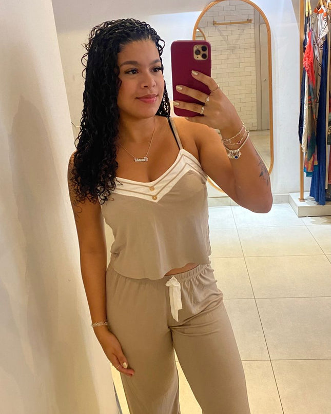 Pijama LUA LUÁ Viscose Off-White | Conforto & Sofisticação Nas Noites De Descanso