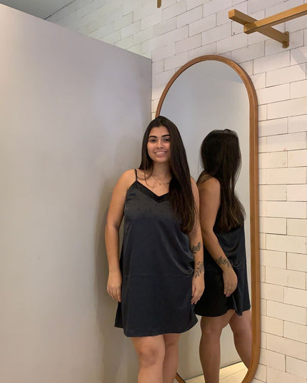 Camisola Feminina Cetim Lua Luá Preta